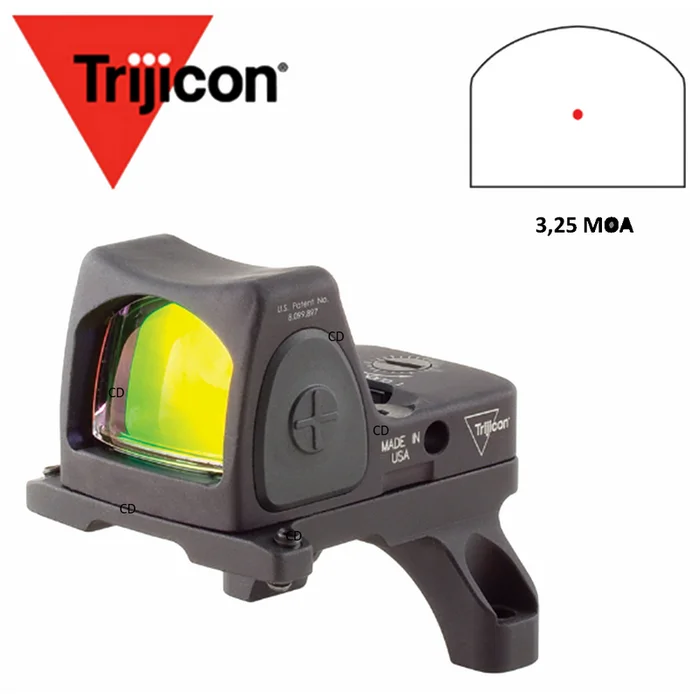 POINT ROUGE TRIJICON RMR RM06 3.25 MOA AVEC MONTAGE RM35 POUR ACOG AVEC FIBRE OPTIQUE