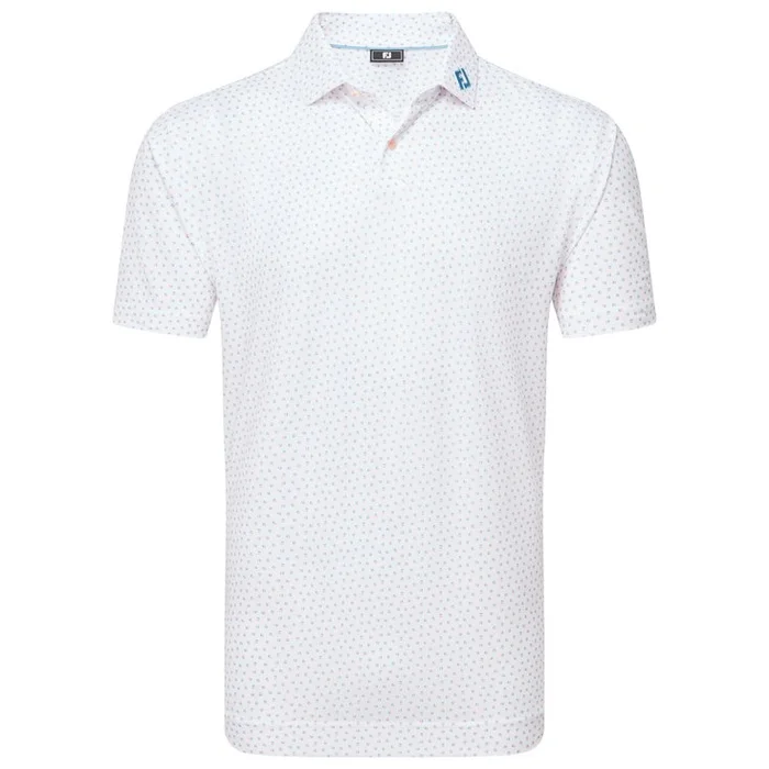 Polo Footjoy Bounce Print Pique White Org