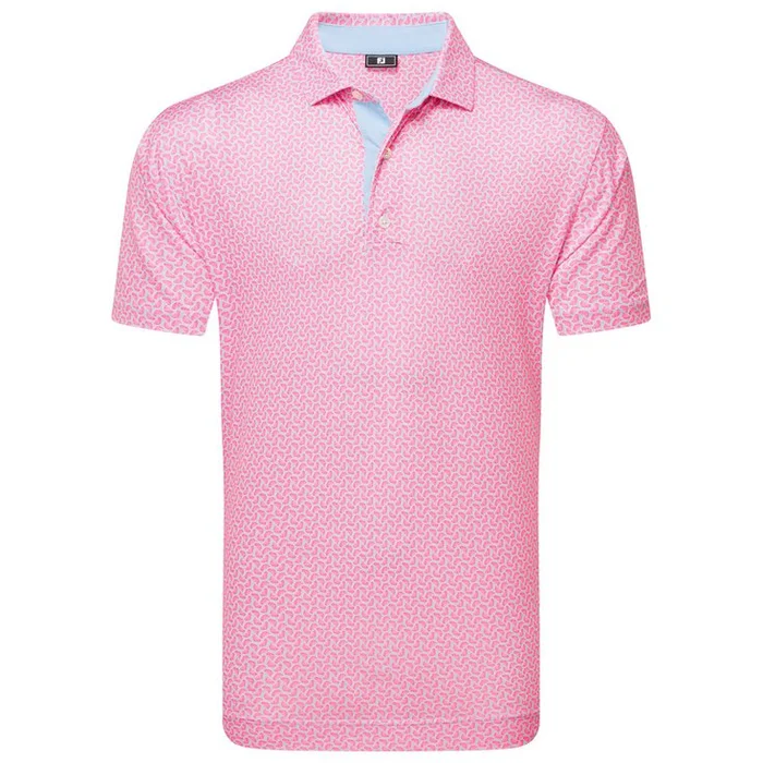 Polo Footjoy Citrus Print Lisle Pink Lemon