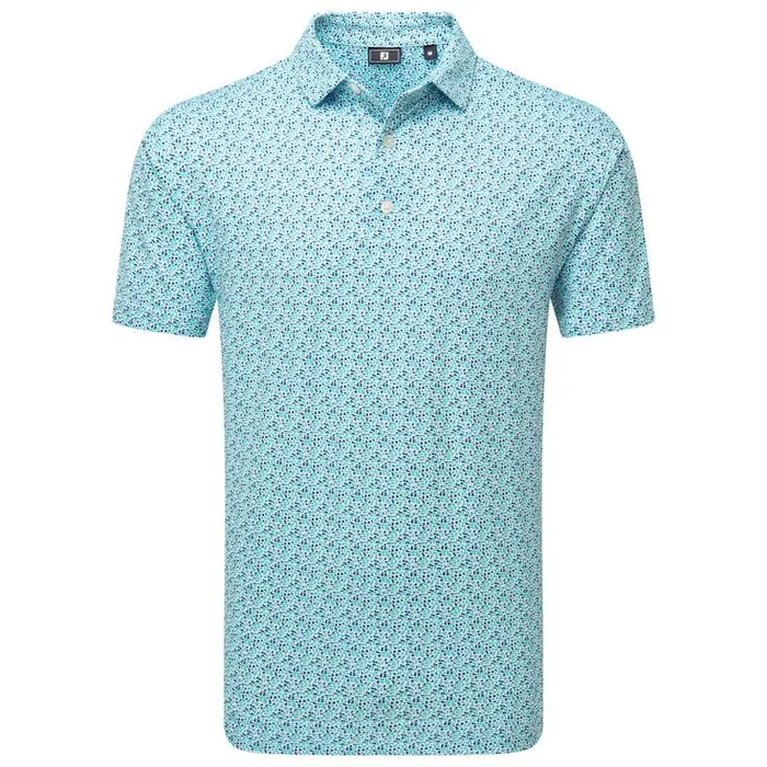 Polo Footjoy Gamer Print White Steel Blue