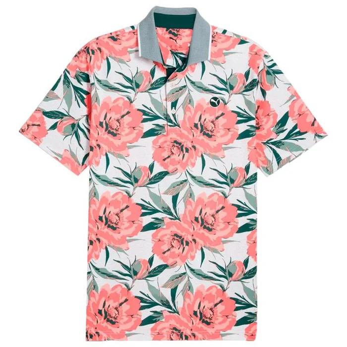 Polo Puma Golf Masters Beautiful Game Polo White Glow Red Fire