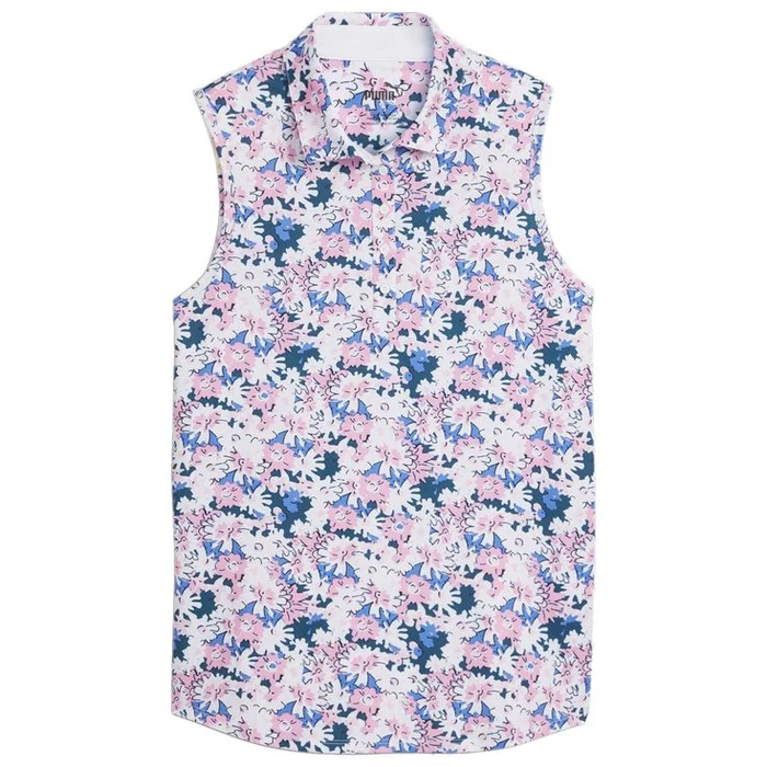 Polo Puma Golf W Mattr Bloom SL Polo Pink Icing White Glow