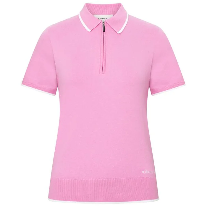 Polo Rohnisch Knitted Polo Top Fuchsia Pink