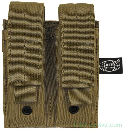 Porte chargeur MFH, « MOLLE », double compact, coyote tan