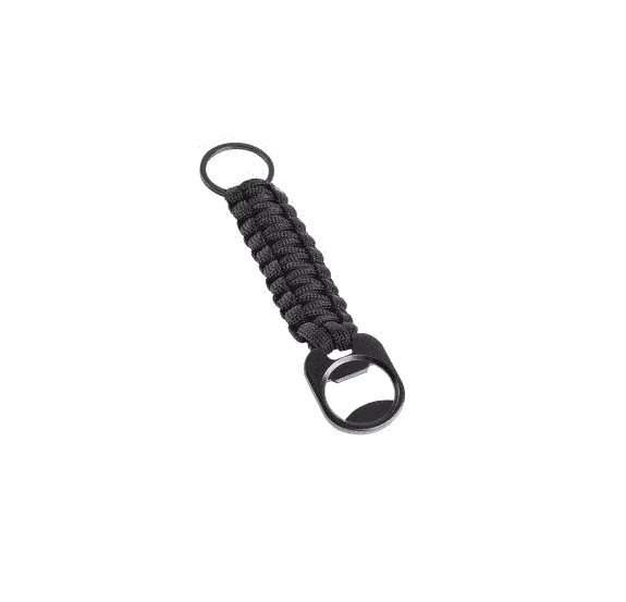 Porte-Clés en Paracorde Avec Décapsuleur Noir