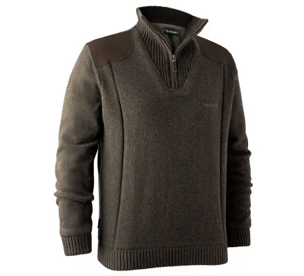 Pull à col avec fermeture à glissière Carlisle marron DEERHUNTER