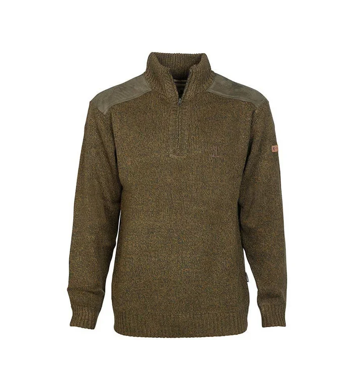 Pull chasse brode col cheminee