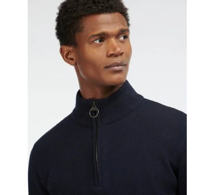 Pull col montant Holden bleu BARBOUR – Image 3