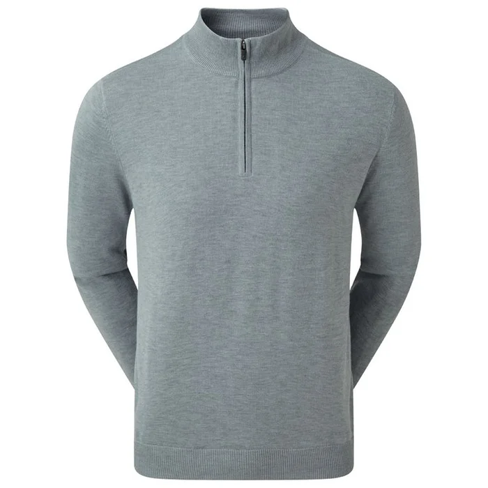 Pull Footjoy Wool Blend 1/2 Zip Lined Pullover Heather Grey