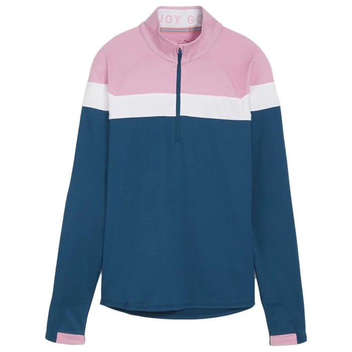 Pull Puma Golf W Lightweight 1/4 Zip Ocean Tropic Pink Icing