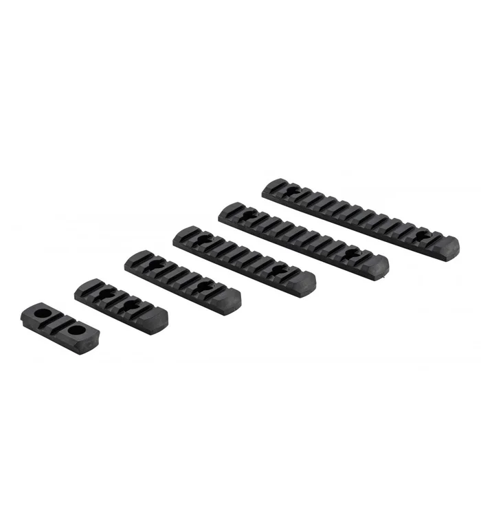 Set de 6 rails picatinny en polymère compatible M-LOK – NOIR
