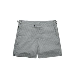 Short de bain ajusté à rayures Seersucker
