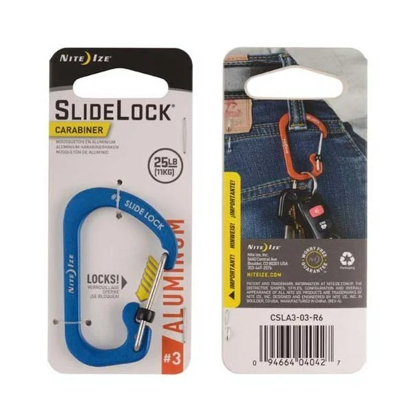 SPC19134 – Nite Ize Mousqueton Slidelock N° 3 Aluminium Bleu