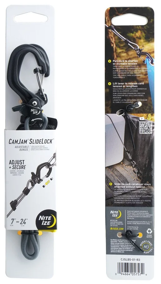 SPC45120 – NITE IZE Tendeur with CamJam SlideLock – Aluminum – Black