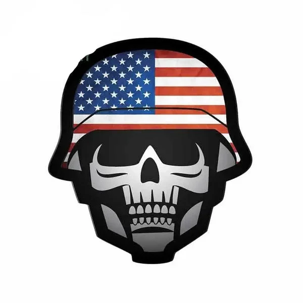 STICKER MILITAIRE – CRÂNE ET DRAPEAU AMÉRICAIN