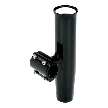 Support de canne à pêche à pince Lee – Aluminium noir – Montage horizontal – Convient aux tuyaux de 1,050&Prime; de diamètre extérieur