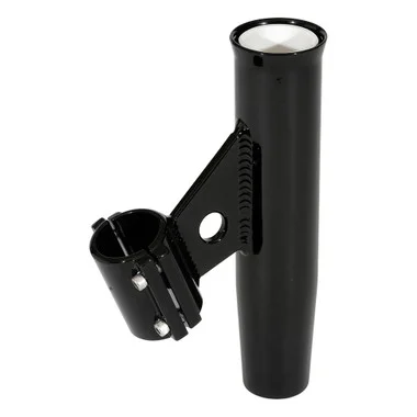 Support de canne à pêche à pince Lee – Aluminium noir – Montage vertical – Convient aux tuyaux de 1,050 O.D.