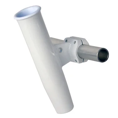 Support de canne à pêche horizontal en aluminium à fixer C.E. Smith 1,66″ OD – Revêtement en poudre blanc avec manchon