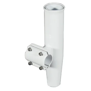 Support de canne à pêche Lee’s Clamp-On – Aluminium blanc – Montage horizontal – Convient aux tuyaux de 1,050″ de diamètre extérieur