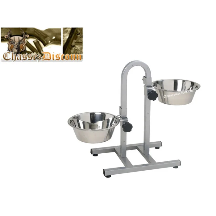 SUPPORT DE GAMELLE INOX 2 HAUTEURS