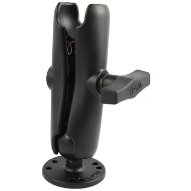 Support RAM Mount avec rotule de 1,5&Prime; et bras à double douille avec base ronde de 2,5&Prime;