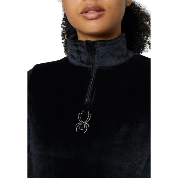 Sweat polaire a 1/2 zip Femme Spyder Shimmer Bug – Black – Image 2