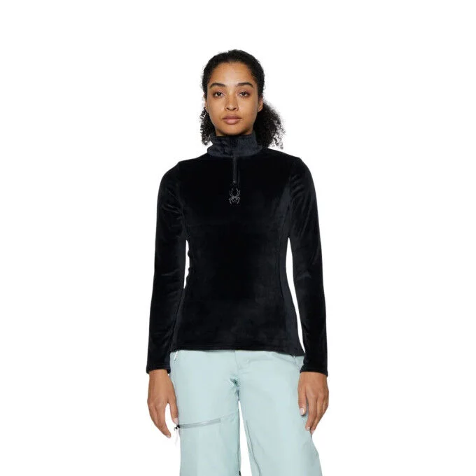 Sweat polaire a 1/2 zip Femme Spyder Shimmer Bug – Black – Image 3