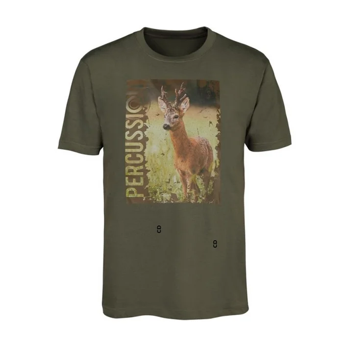 T-Shirt Enfant Percussion Sérigraphié Kaki Brocard
