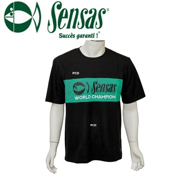 T-SHIRT MANCHES COURTES SENSAS FASHION CLUB NOIR ET VERT