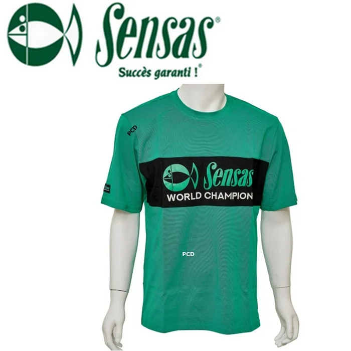 T-SHIRT MANCHES COURTES SENSAS FASHION CLUB VERT ET NOIR