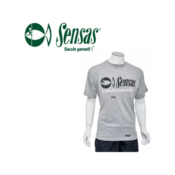 T-SHIRT MANCHES COURTES SENSAS WORLD CHAMPION GRIS