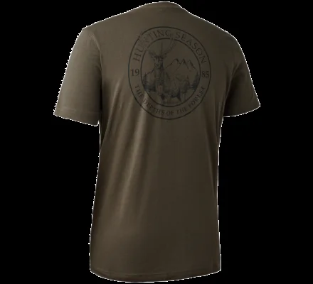 Tee-shirt à manches courtes dessin cerf kaki DEERHUNTER