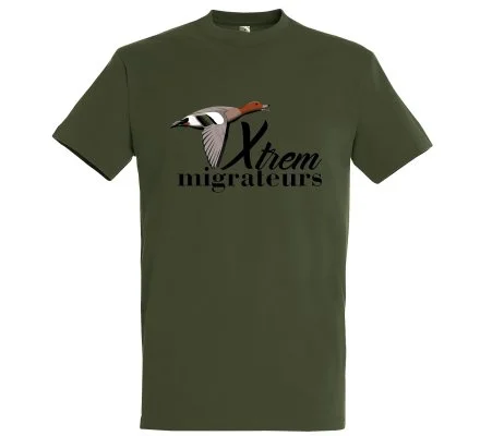 Tee-shirt canard siffleur vert XTREM MIGRATEURS