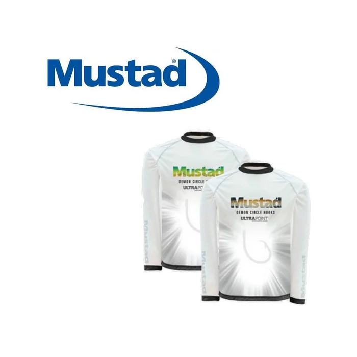 TEE SHIRT MUSTAD BLANC VERT MANCHES LONGUES