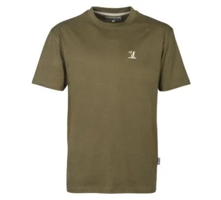Tee-shirt uni brodé Kaki PERCUSSION
