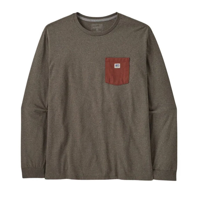 Tee-shirta manches longues avec poche autocollante Homme Patagonia Responsibili-Tee – Marlow Brown