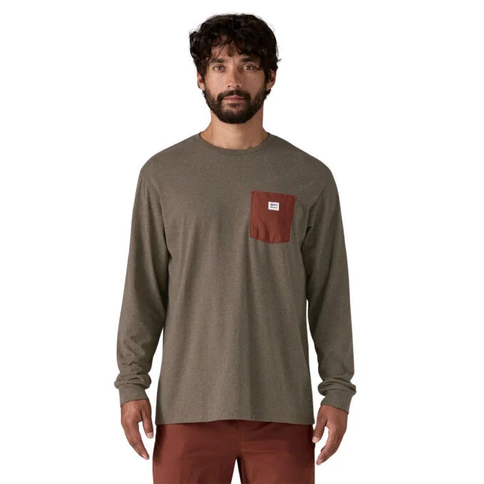 Tee-shirta manches longues avec poche autocollante Homme Patagonia Responsibili-Tee – Marlow Brown – Image 2