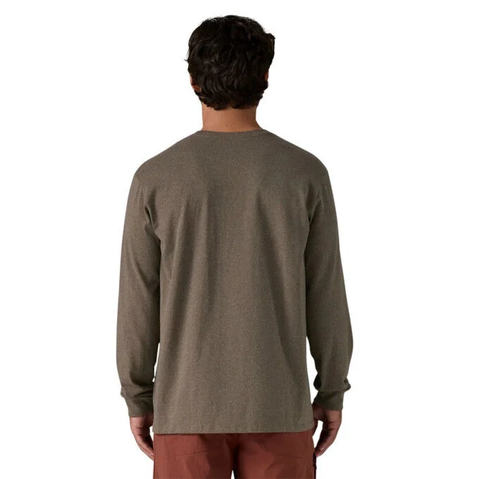 Tee-shirta manches longues avec poche autocollante Homme Patagonia Responsibili-Tee – Marlow Brown – Image 3