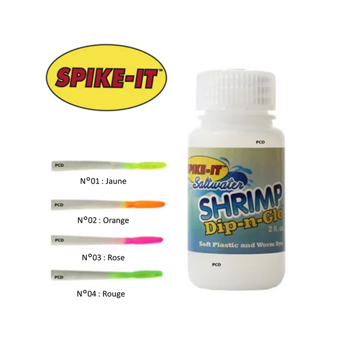 TEINTURES POUR LEURRES SPIKE-IT DIP-N-GLO PARFUM CREVETTE 59ML