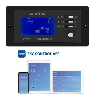 Télécommande Xantrex 808-0817-02 avec câble de 25 pi et Bluetooth pour onduleurs Freedom X et Xc