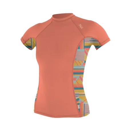 Tops Lycra FemmeO’Neill Wms Side Print L/S Rash Guard BURNT CORAL/ARTA GEO 2025