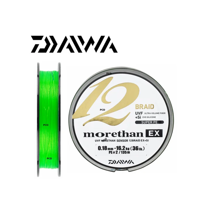 TRESSE DAIWA MORETHAN 12 BRAID EX 135M CHARTREUSE