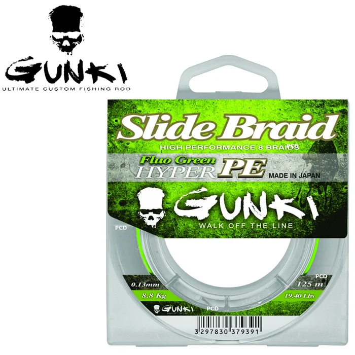 TRESSE GUNKI SLIDE BRAID FLUO GREEN 125M