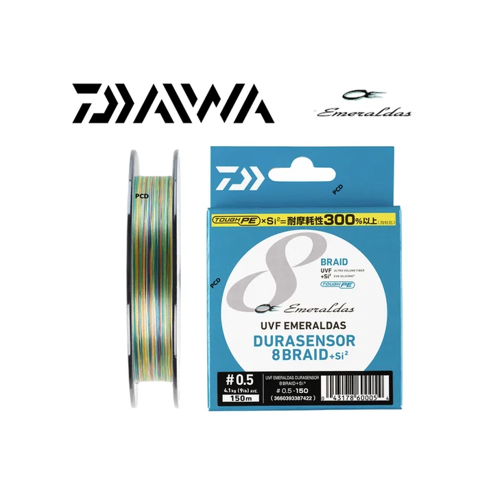 TRESSE MULTICOLORE DAIWA EMERALDAS DURASENSOR 8 Braid +Si² 150M