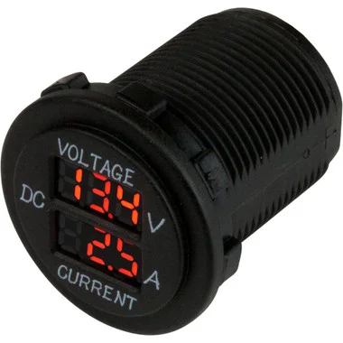 Voltmètre et ampèremètre ronds Sea-Dog – 6 V-30 V et 0 A – 10 A
