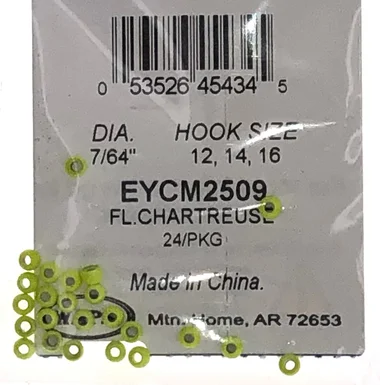 Wapsi Cyclops Beads – 24 par paquet – Fl. Chartreuse 7/64″