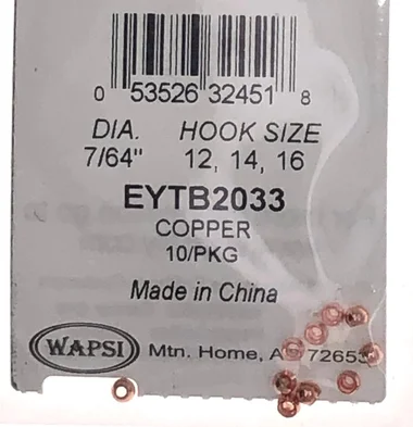 Wapsi Tungsten Beads – 10 par paquet – Cuivre 7/64″