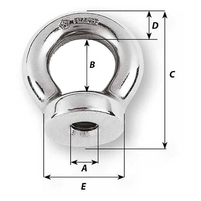 Wichard 1/2 Écrou à œil – 1-1/16″ de diamètre – Image 2