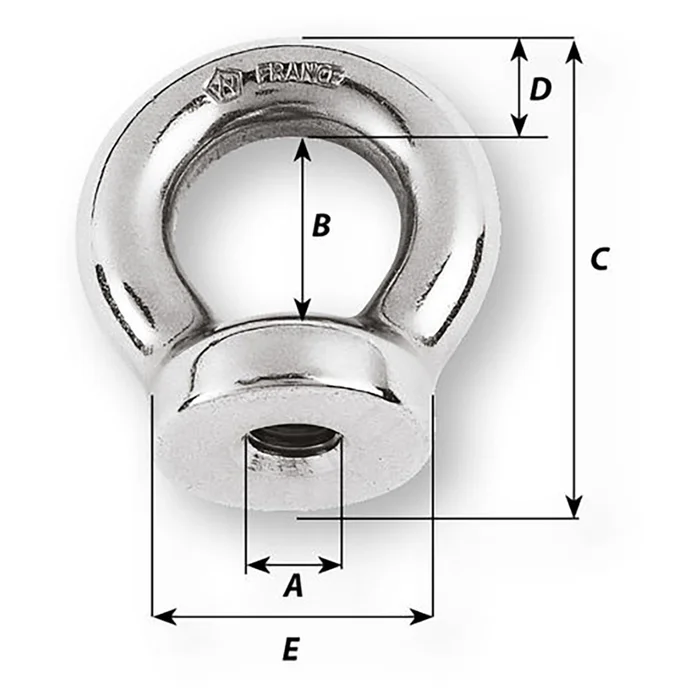 Wichard Écrou à œil de 10 mm – Filetage M10 x 150 mm – Image 2