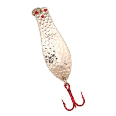 Yellow Bird – Cuillère Docteur Premium avec hameçons LazerSharp rouges en nickel martelé (PM401) – 2,5&Prime; 3/8oz